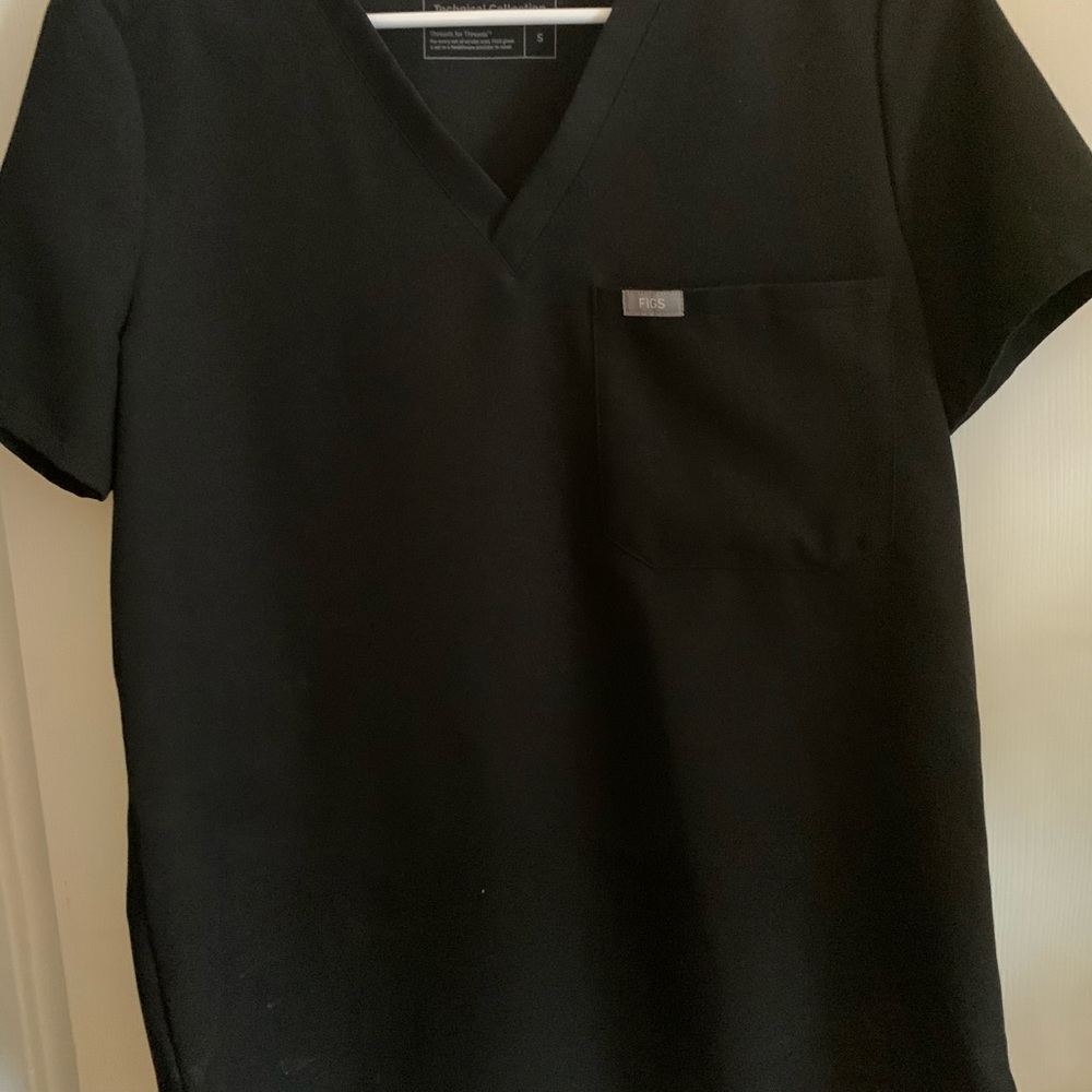 Figs Catarina One Pocket Black scrub top size S